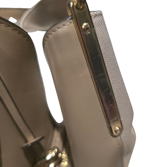 Coach C9078 Dalton 31 With Coach Badge Taupe Jacquard & Leather Shoulder Bag NWT - Picture 5 of 16